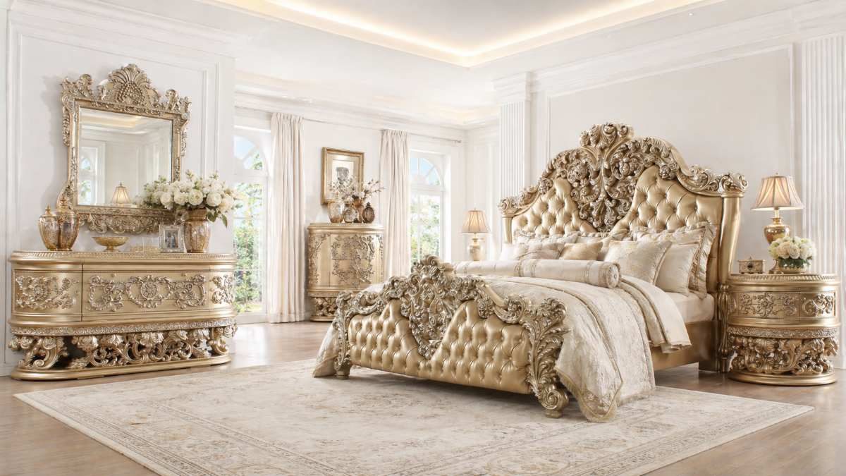Carved bedroom furniture set